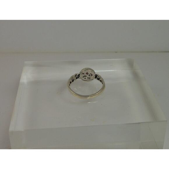 925 Sterling Silver Pink Cat's Eye Dolphin Ring NOS Size 9 Vintage Chrysoberyl - Picture 4 of 9